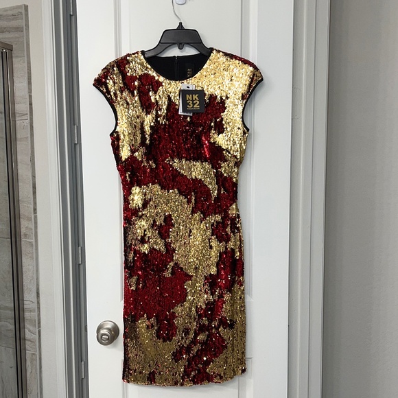 Naeem khan - NWT red and gold dress size 6